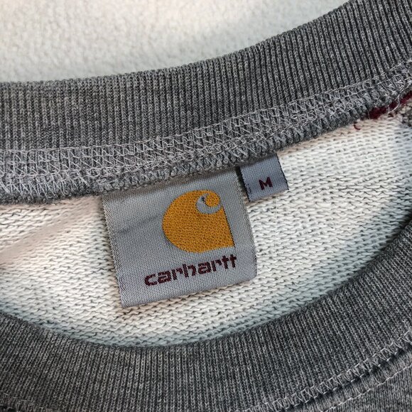 Carhartt‎ Sweater Men's M Gray Red Holbroock Bi-Color Sweatshirt Pullover - Picture 3 of 14
